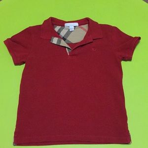 Boys Burberry polo red size 6